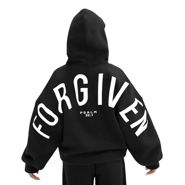 FORGIVEN PRINTED - Oversized Hoodie Sweater Psalm 32:1